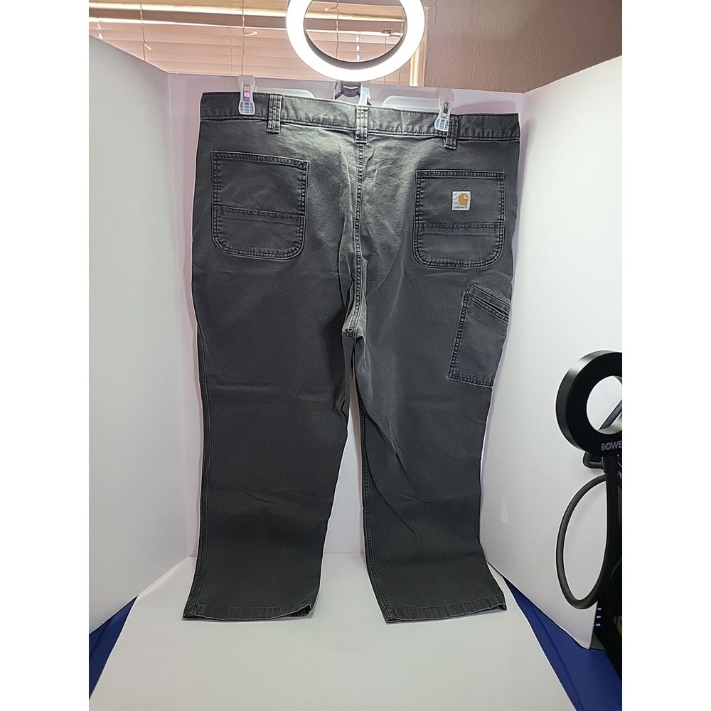 Carhartt Carpenter Washed Duck Utility Work Pants Charcoal Mens 44x30 Loose Fit‎